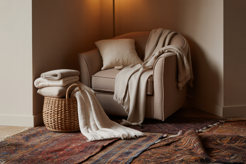 A photograph of a cozy corner nook