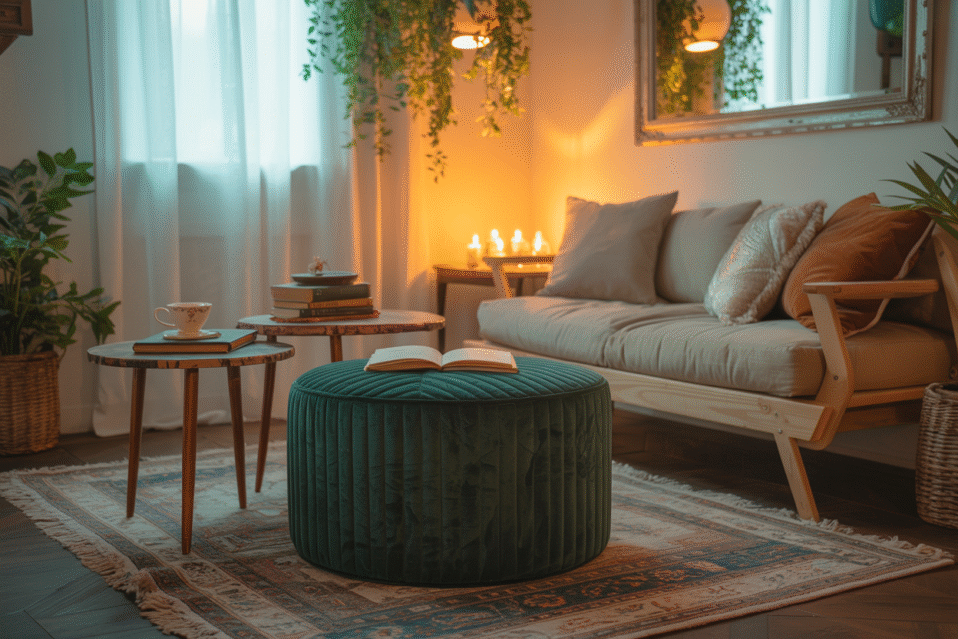 photograph of a cozy living room