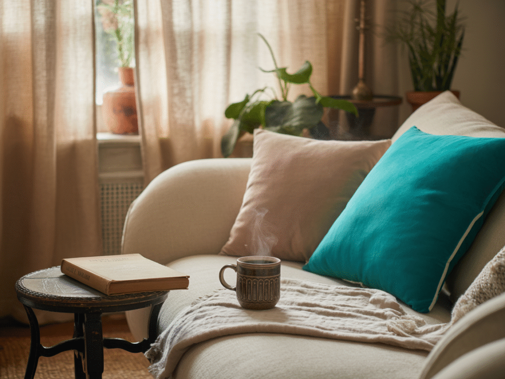 A warm, lived-in living room — cozy style made simple.